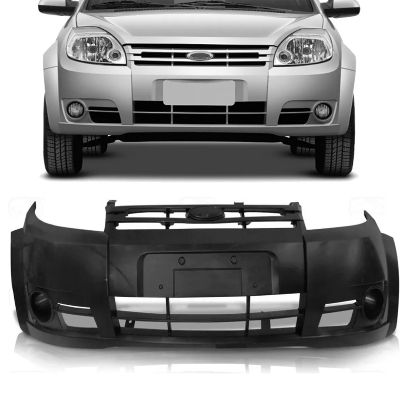 Parachoque Dianteiro Ka 2008 A 2011 Para Pintura Sem Furo Para Milha