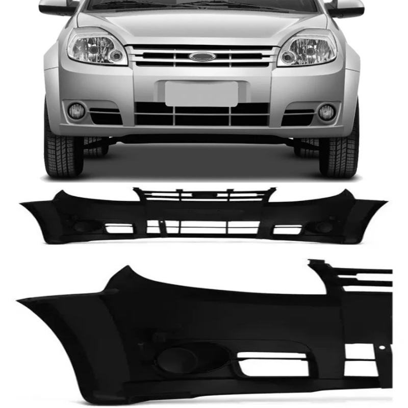 Parachoque Dianteiro Ka 2008 A 2011 Para Pintura Sem Furo Para Milha