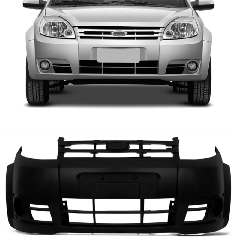 Parachoque Dianteiro Ka 2008 A 2011 Para Pintura Sem Furo Para Milha