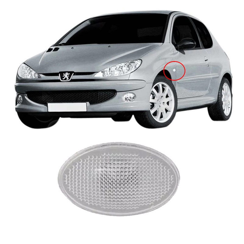 Lanterna Lateral Pisca Do Paralama Peugeot 206 307 Citroen C3 Sem Soquete Compativel Com Lado Direito E Esquerdo