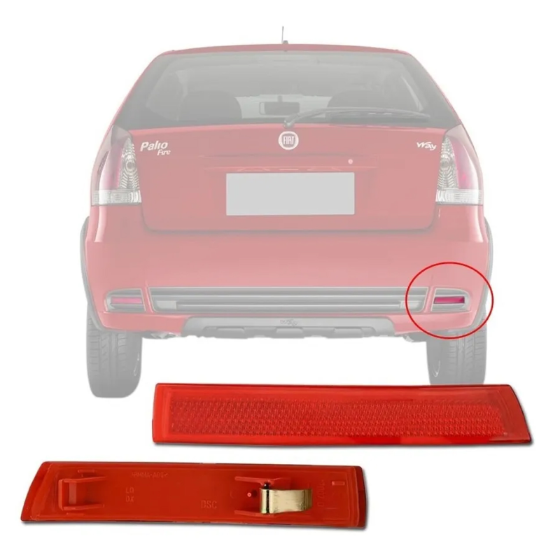 Olho De Gato Refletor Do Parachoque Traseiro Palio 2004 A 2016 Palio Adventure 2009 A 2012 Lado Direito(r23024)