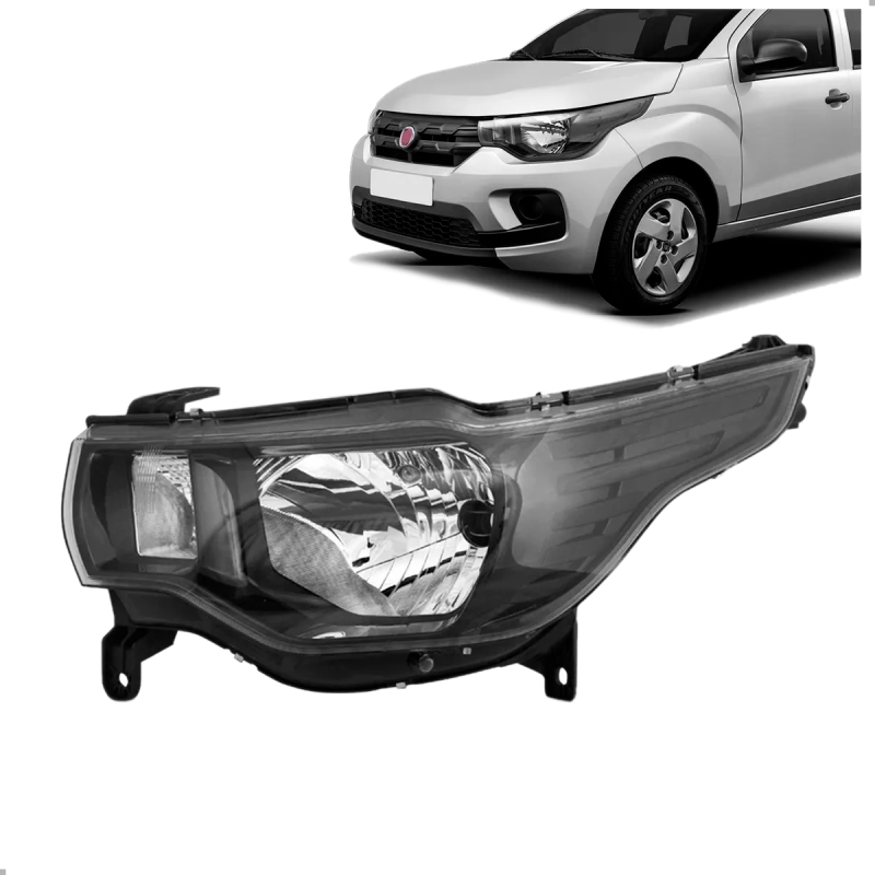 Farol Original Mobi 2016 A 2021 Lado Esquerdo Mascara Negra