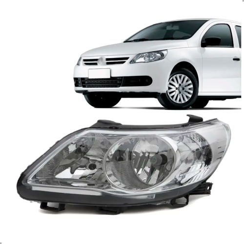 Farol Original Gol Saveiro Voyage G5 2009 A 2012 Lado Esquerdo Foco Duplo Cromado Cup. Tela