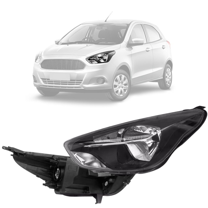 Farol Ka 2015 A 2018 Lado Esquerdo Mascara Negra (c046040)(r25103)