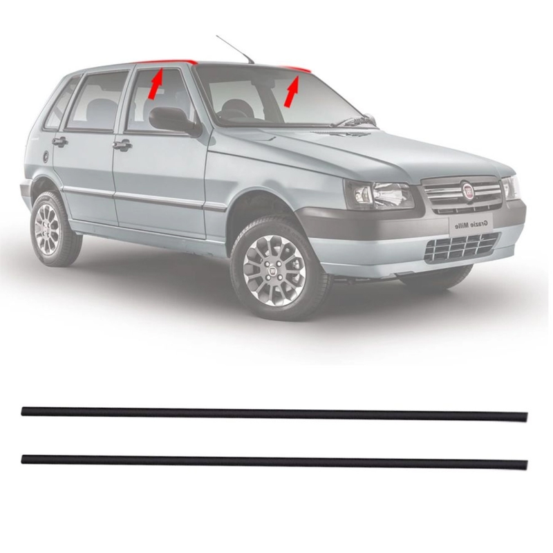 Par De Friso Do Teto Uno 2004 A 2012 2/4 Portas Preto