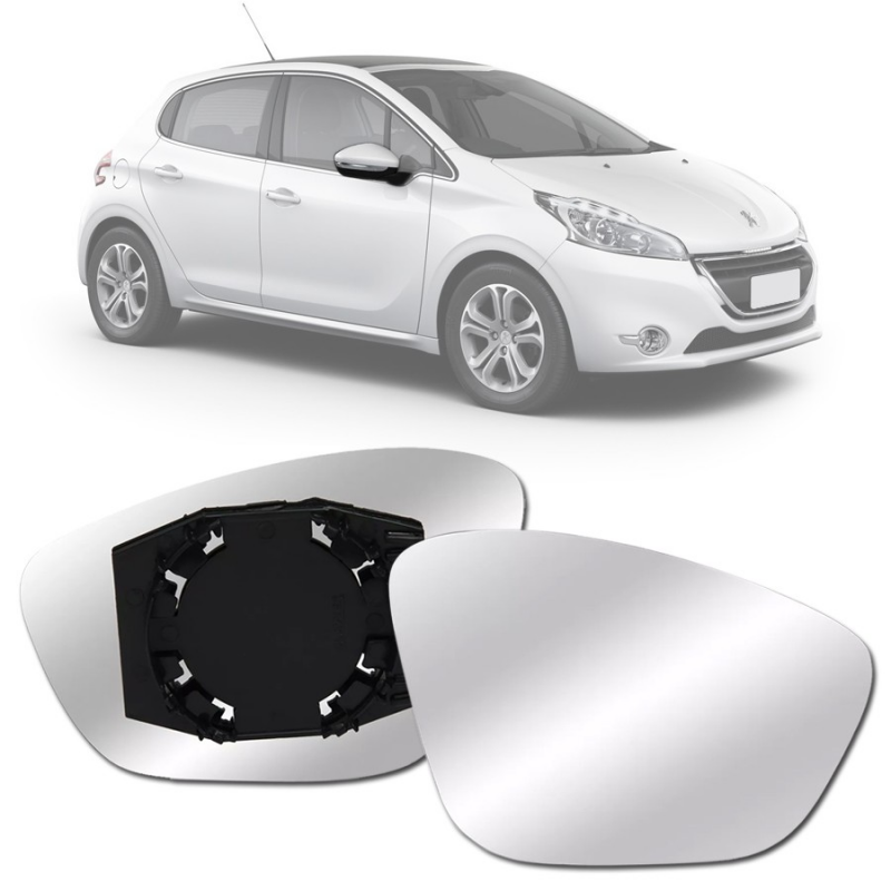 Lente Espelho Do Retrovisor Peugeot 208 2012 A 2018 Lado Direito