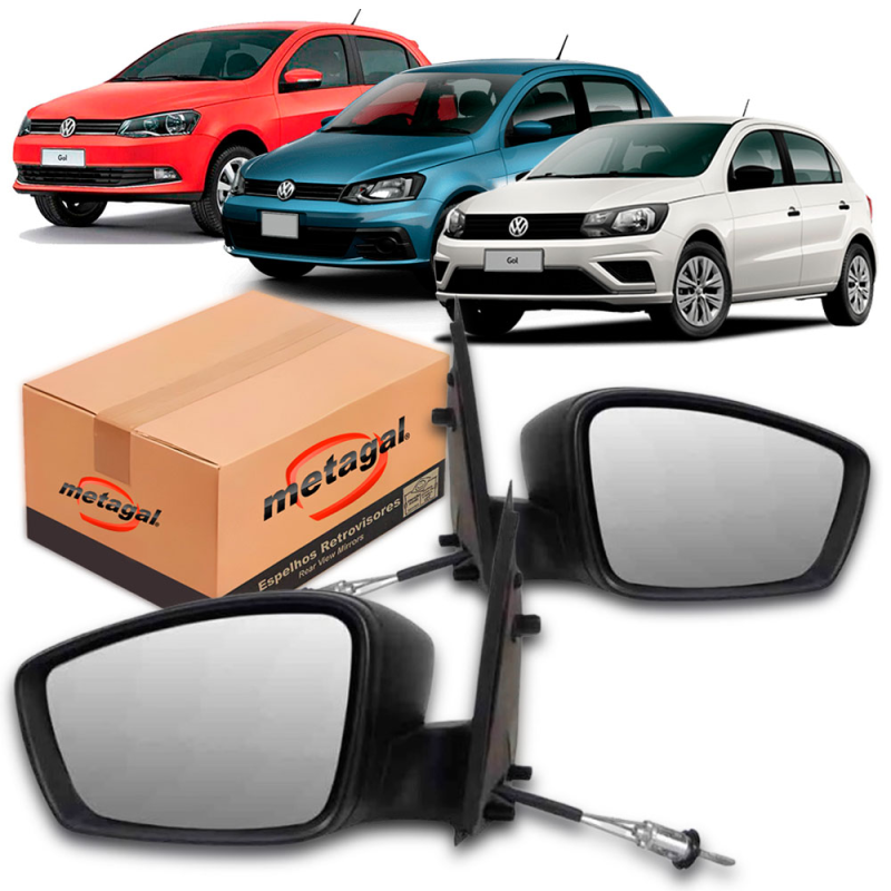 Retrovisor Original Gol Voyage G6 G7 G8 2013 A 2022 4 Portas Lado Direito Manual Sem Pisca