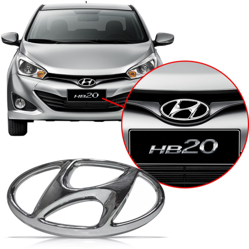 Emblema Hyundai Da Grade Hb20 2012 A 2016