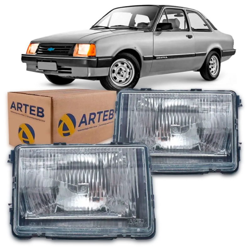 0060046 Farol Original Chevette 1983 A 1993 Cromado Lado Direito