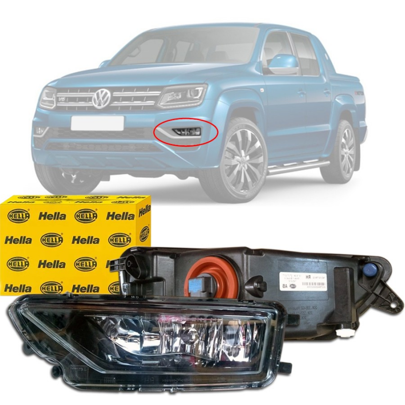 Farol Auxiliar De Milha Original Amarok 2017 A 2021 Lado Esquerdo