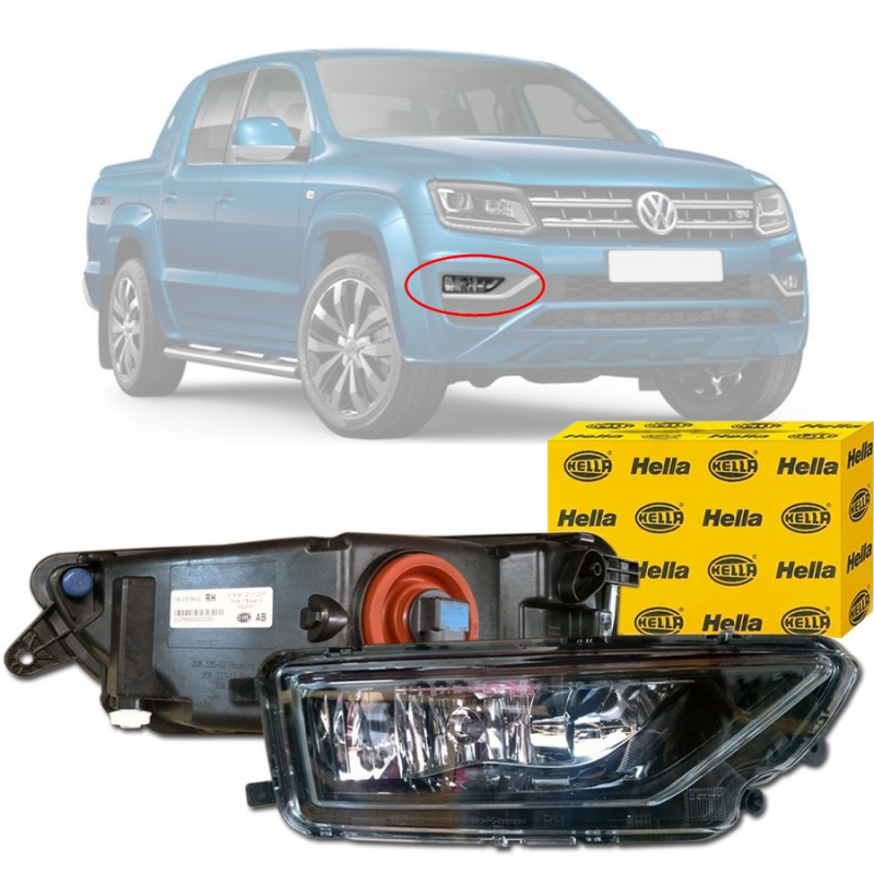 Farol Auxiliar De Milha Original Amarok 2017 A 2021 Lado Direito