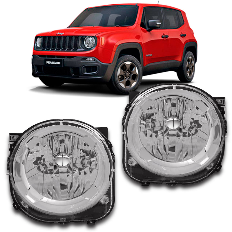 Farol Renegade 2015 A 2022 Lado Esquerdo Sem Led E Sem Xenon