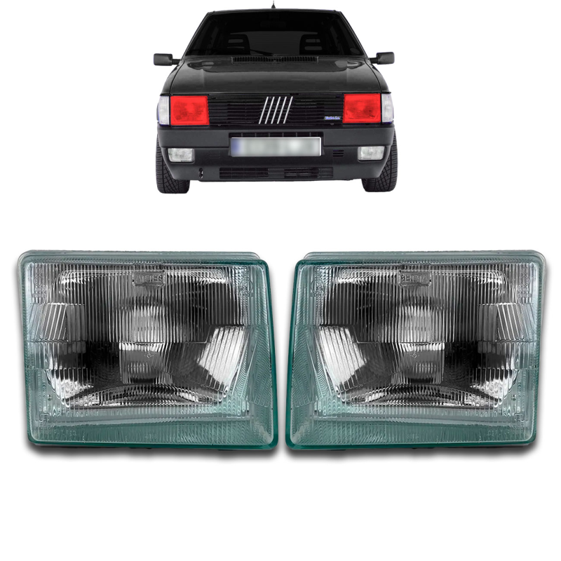 0160027 Farol Uno Elba Fiorino Bau Pickup Premio 1985 A 1990 Lado Esquerdo