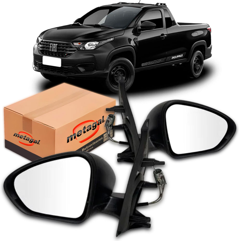 Retrovisor Original Strada 2020 A 2023 Lado Direito Regulador Manual