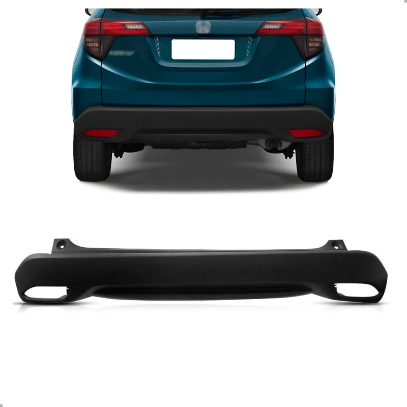 (r24899)parachoque Traseiro Hrv 2015 A 2018 Preto Texturizado Sem Furo Para Sensor