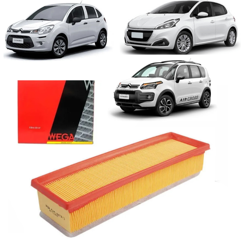 Filtro Do Ar Peugeot 208 1.5 1.6 2013 A 2022 Citroen C3 1.5 202 A