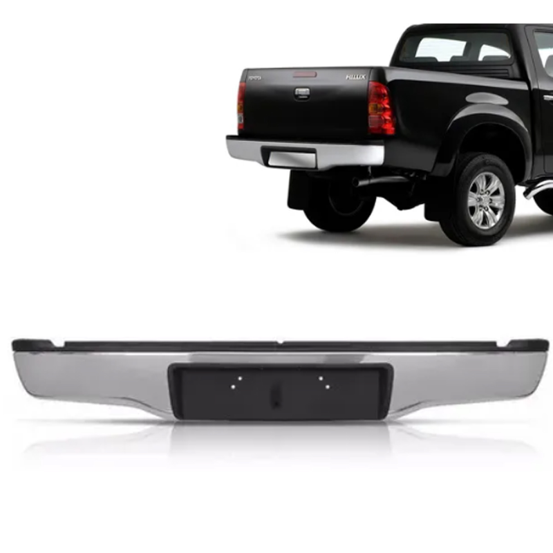 Parachoque Traseiro Hilux Srv 2005 A 2015 2 Furos Com Suporte Cromado(r19205)