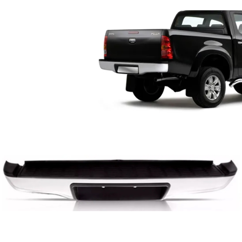Parachoque Traseiro Hilux Srv 2005 A 2015 2 Furos Com Suporte Cromado(r19205)
