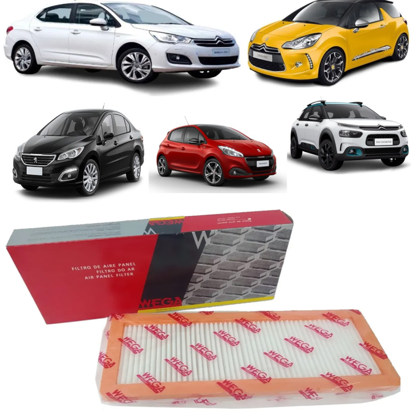 Filtro Do Ar Do Motor C4 Cactus 1.6 2018 A 2022 Peugeot 206 1.6 2