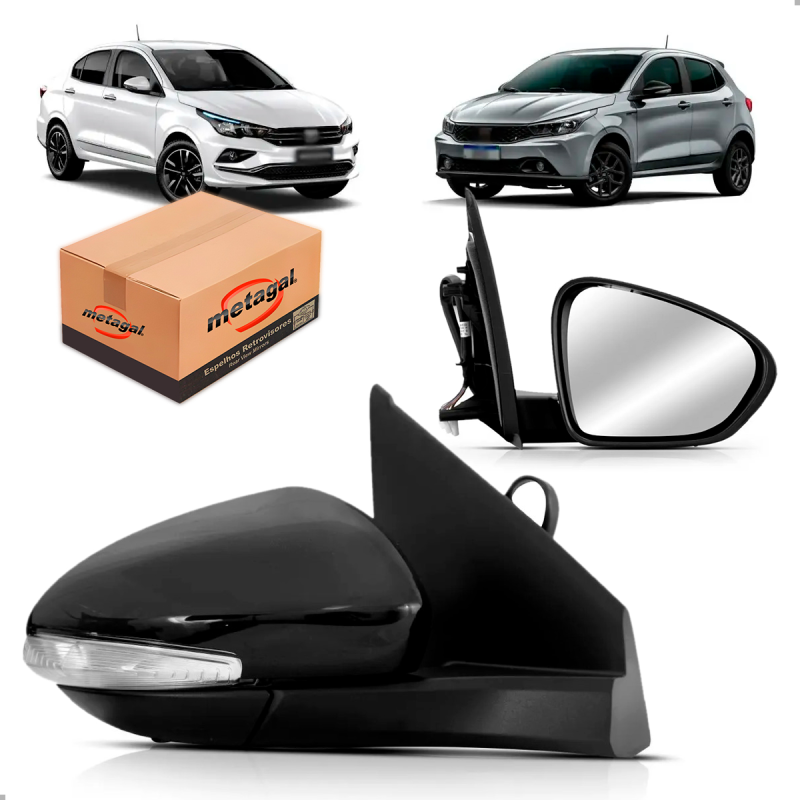 Retrovisor Original Argo Cronos 2017 A 2022 Lado Direito Regulador Eletrico Com Pisca Sem Luz Com Sensor