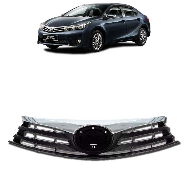 Grade Do Radiador Corolla 2015 A 2017 Preta Com Friso Cromado