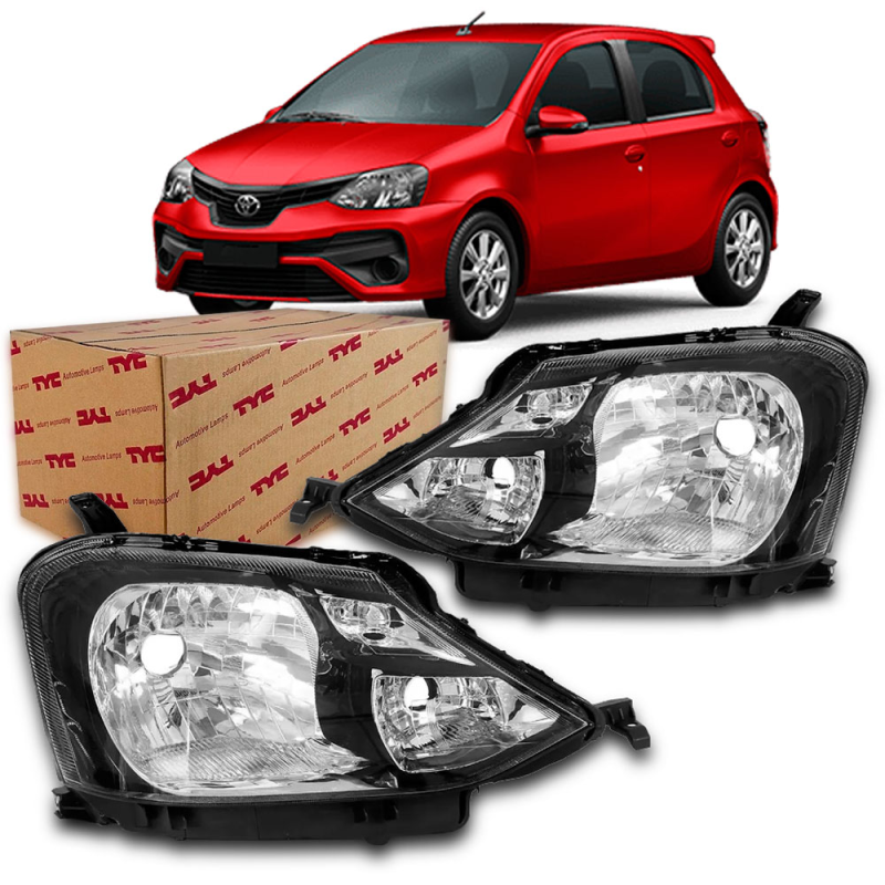 Farol Etios 2019 A 2022 Lado Esquerdo Masc Negra (r32033)