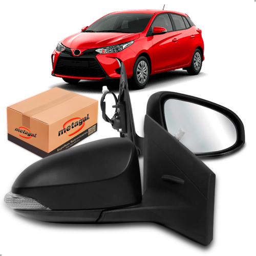 Retrovisor Externo Yaris 2018 A 2023 Lado Direito Eletrico Com Pisca