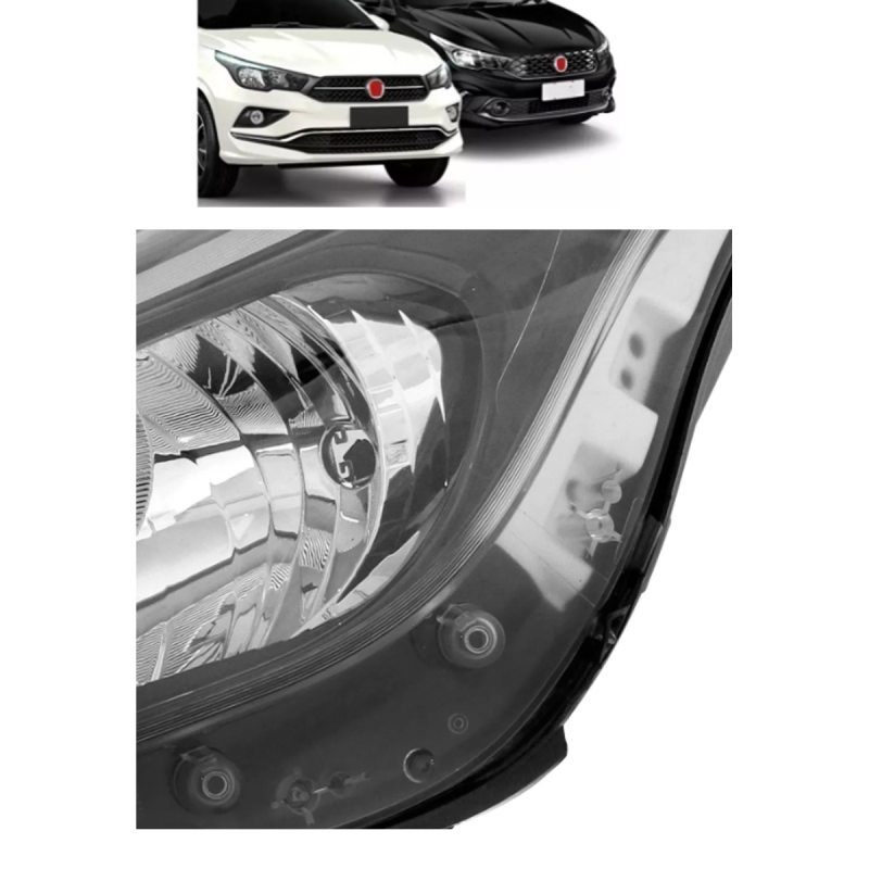 Farol Argo Cronos 2017 A 2021 Lado Esquerdo Com Led (c059590) (r29203)