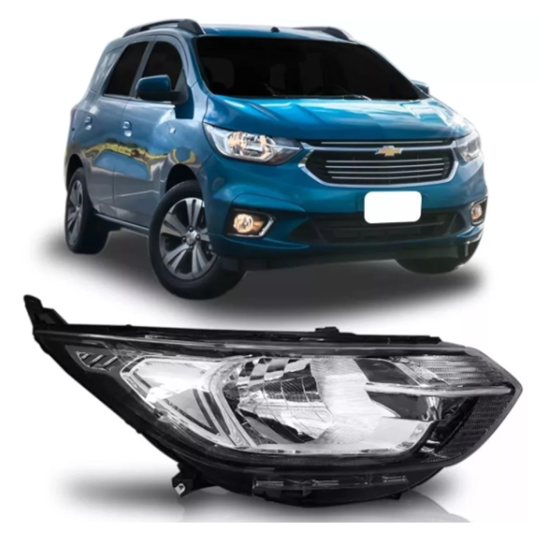 Farol Spin 2019 A 2023 Lado Direito Cromado Regulador Manual Sem Led (r30362)