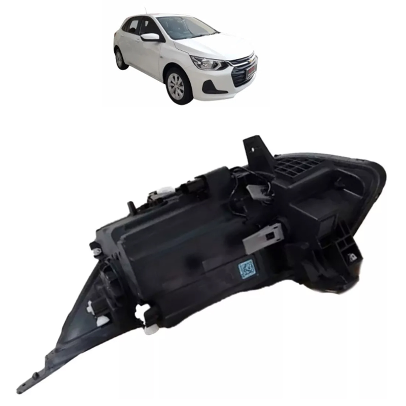 Farol Onix Hatch/plus 2020 A 2022 Lado Direito Cromado Regulador Manual Sem Led (r31764)(c071589)