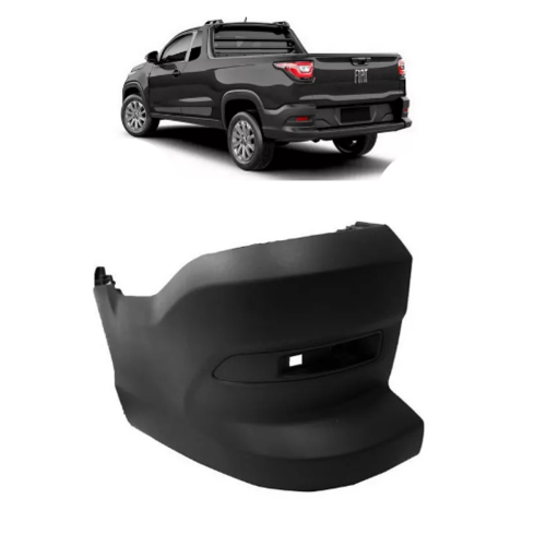 Polaina Traseira Strada 2021 A 2024 Lado Esquerdo Preto Texturizado