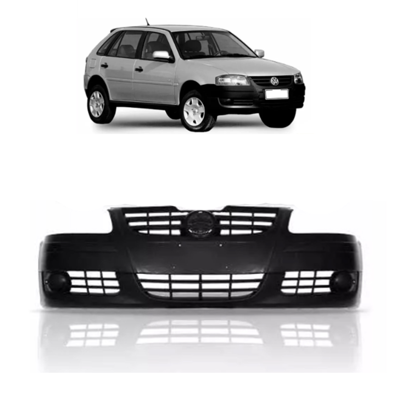Parachoque Dianteiro Gol Parati Saveiro G4 2006 A 2008 Preto Texturizado Sem Furo Para Auxiliar(c32259)
