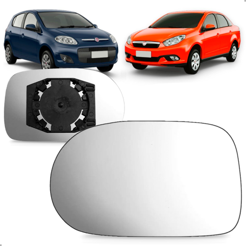 Lente Com Base Do Retrovisor Palio Attravtive 2012 A 2016 Grand Siena 2012 A 2022 Lado Esquerdo Metaliza