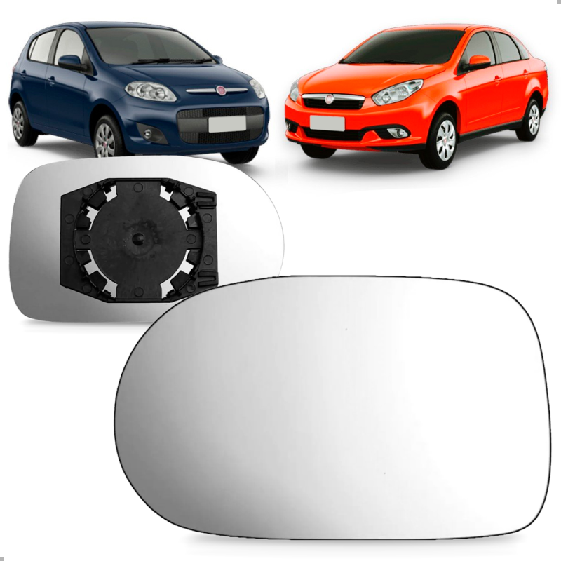 Lente Com Base Do Retrovisor Palio Attravtive 2012 A 2016 Grand Siena 2012 A 2022 Lado Esquerdo Metaliza