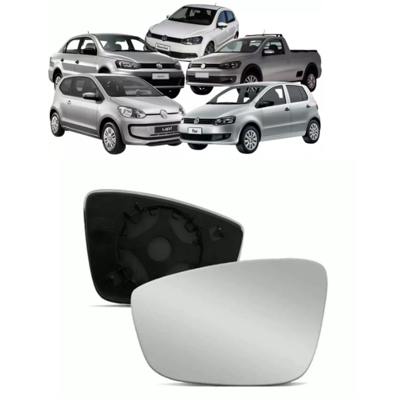 Lente Do Retrovisor Com Base Gol Saveiro Voyage G6 G7 2013 A 2020 Fox Spacefox 2009 A 2014 Up 2014 A 202