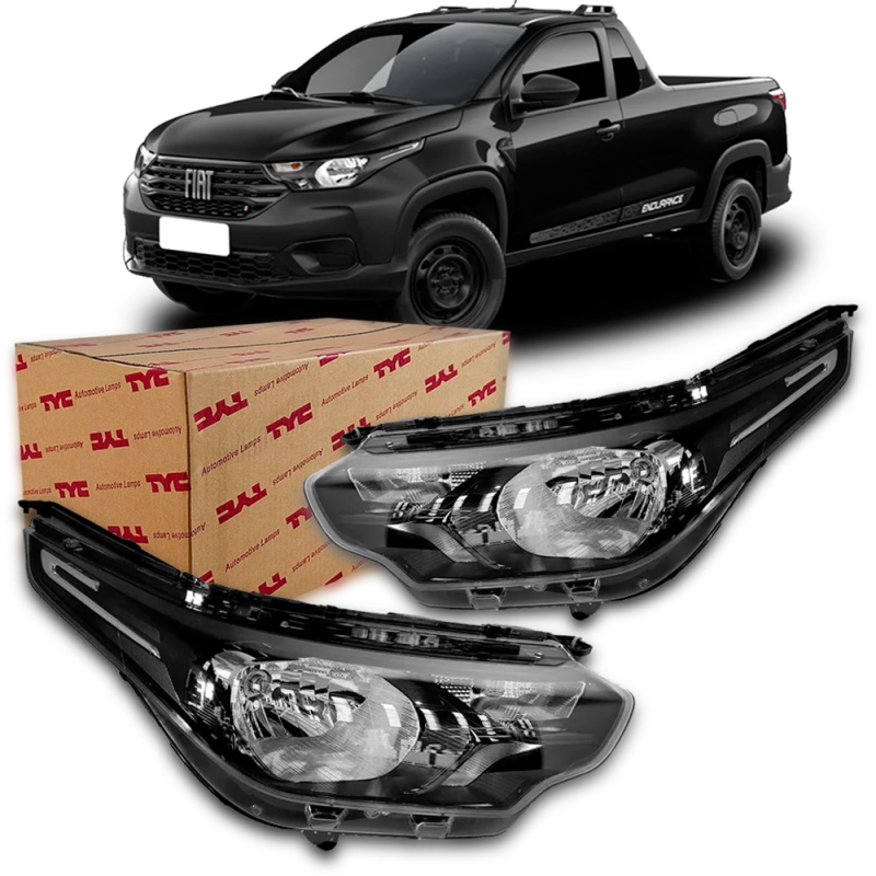Farol Strada 2020 A 2023 Lado Esquerdo Regulagem Manual Sem Led (r30969)