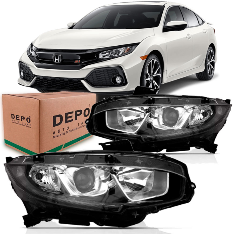 Farol Civic 2017 A 2021 Lado Esquerdo Regulador Eletrico Com Projetor E Led (r27247) (c055835)