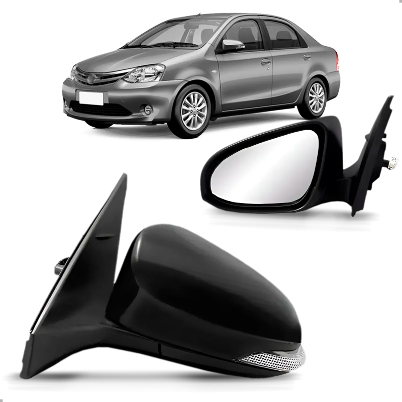 Retrovisor Etios 2014 A 2018 Eletrico Com Pisca Lado Esquerdo