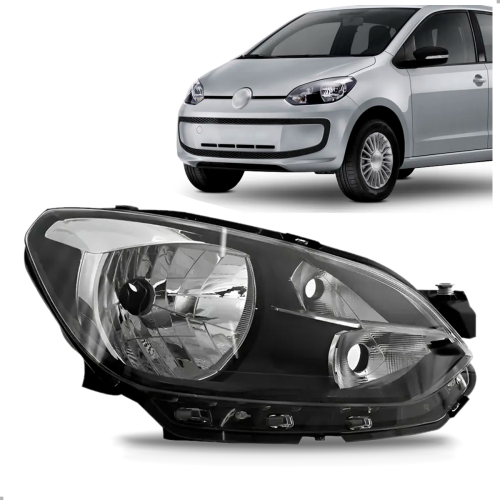 Farol Up 2014 A 2016 Lado Direito Masc Negra Com Friso Preto (sem Drl)