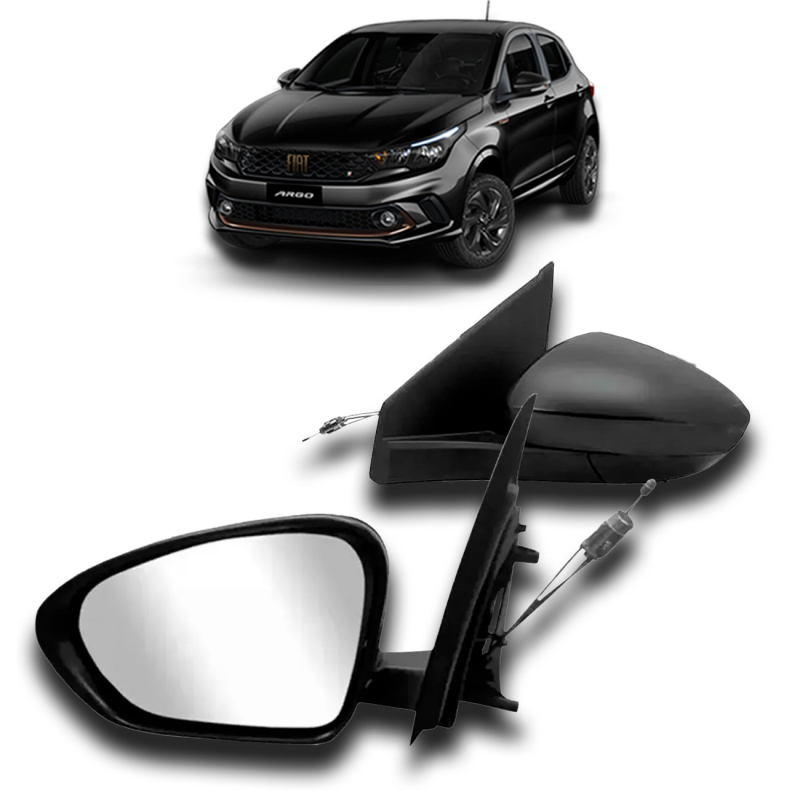 Retrovisor Argo Cronos 2017 A 2022 Lado Direito Regulador Manual