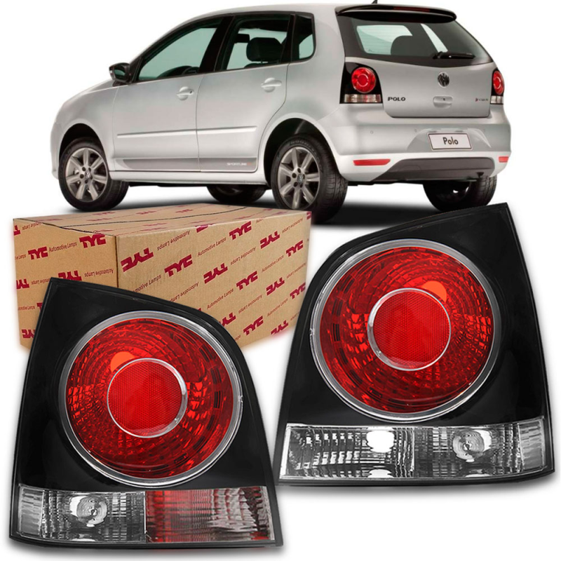 Lanterna Traseira Polo Hatch 2007 A 2014 Lado Direito Fundo Preto (r15578)(c052552)