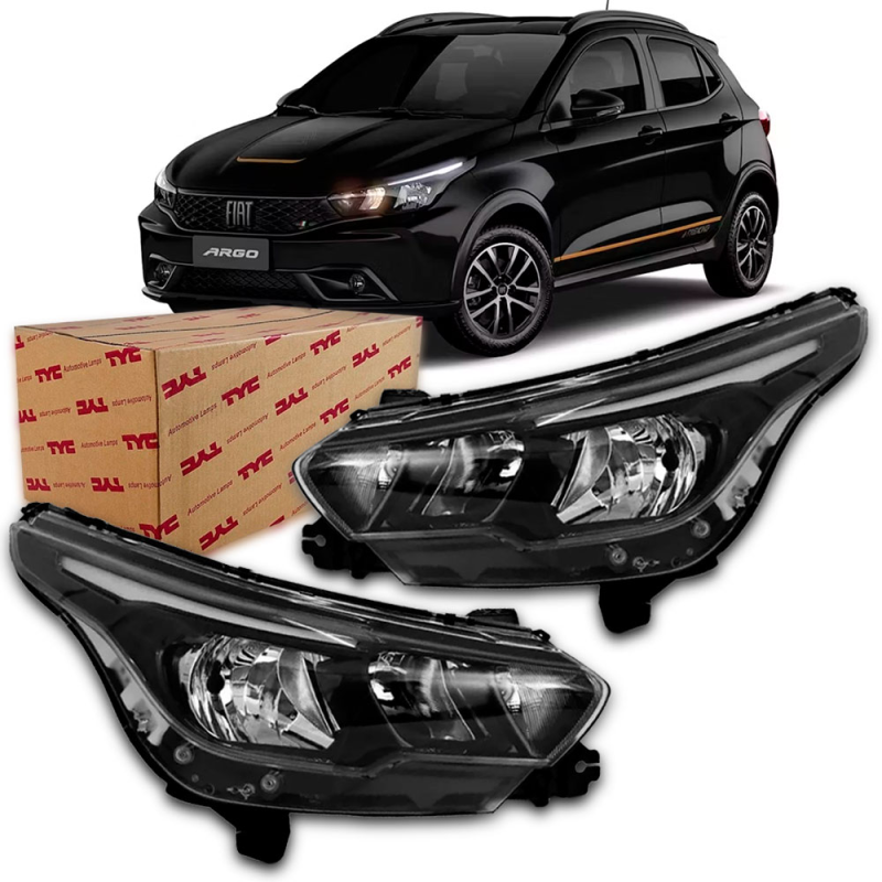Farol Argo Cronos 2017 A 2021 Lado Esquerdo Com Led (r28971)
