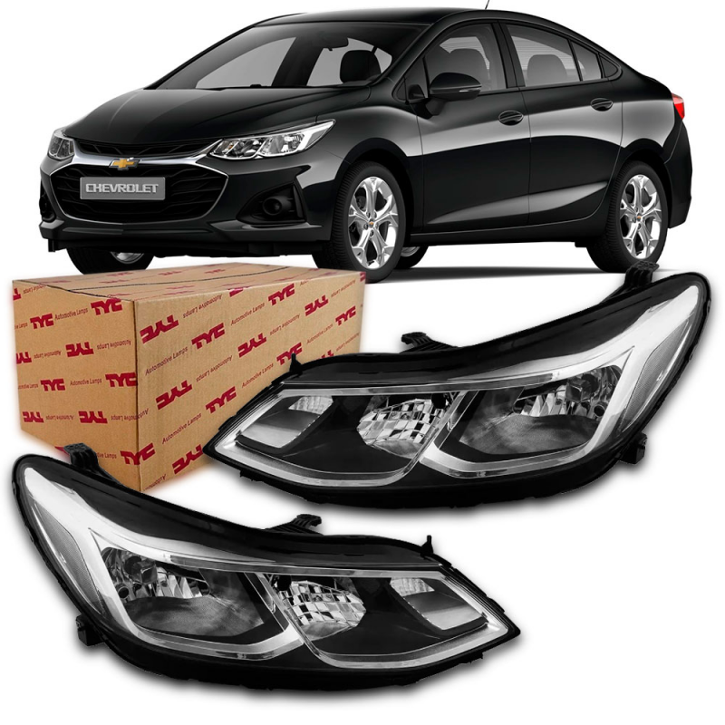Farol Cruze Lt 2017 A 2023 Lado Esquerdo Manual Sem Led E Proj 6 Pinos (r27519)