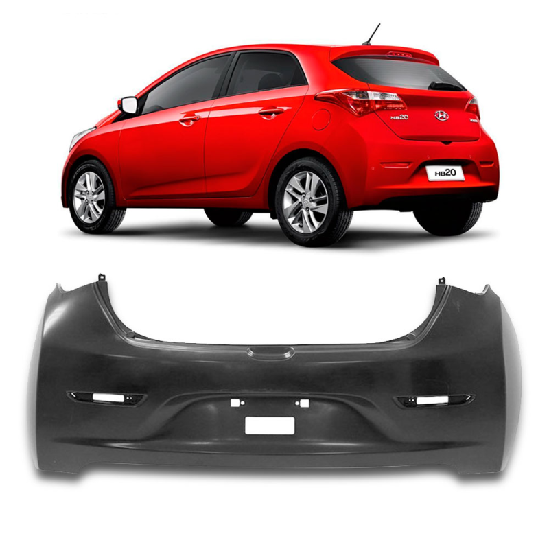 Parachoque Traseiro Hb20 Hatch 2012 A 2015 Para Pintura Sem Sensor (r32507)