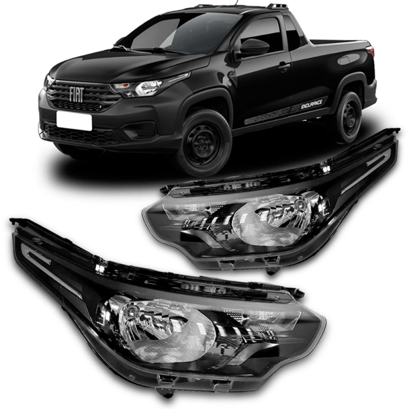 Farol Strada 2020 A 2023 Lado Esquerdo Regulagem Manual Sem Led (r33707)(c68697)