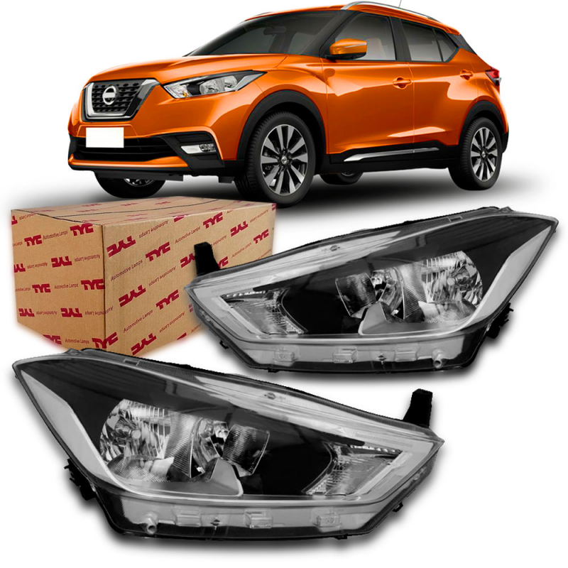 Farol Kicks 2017 A 2021 Lado Esquerdo Regulador Manual Sem Projetor Com Led (r26799)
