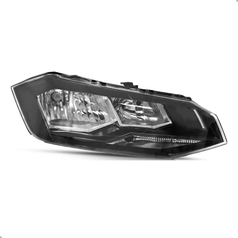 Farol Original Polo 2018 A 2022 Lado Direito Mascara Negra Friso Preto S/ Luz Posicao