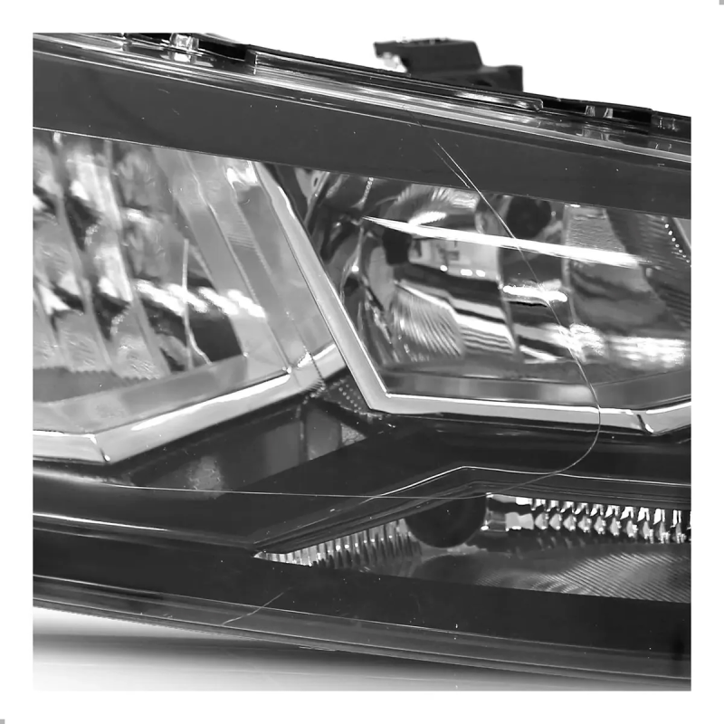 Farol Original Polo 2018 A 2022 Lado Direito Mascara Negra Friso Preto S/ Luz Posicao
