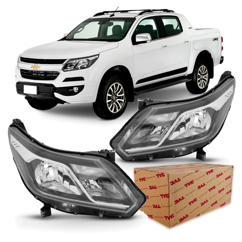 Farol S10 Trailblazer 2017 A 2024 Lado Esquerdo Friso Cromado Com Led (r27517)