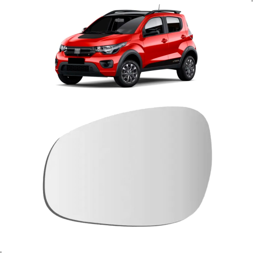 Lente Do Retrovisor Com Base Original Mobi 2016 A 2023 Lado Esquerdo